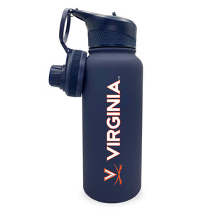 Virginia 34oz. Stainless Steel Bottle with Two Lids - Primary Logo