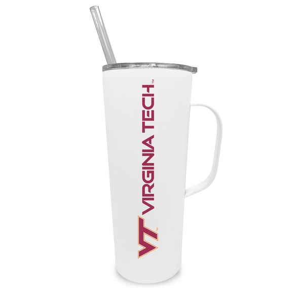 Virginia Tech 20oz. Stainless Steel Roadie with Handle and Straw - Primary Logo