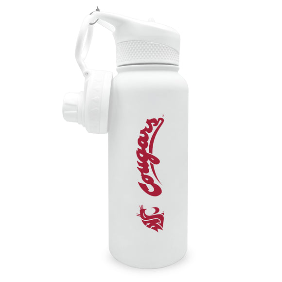 Washington State 34oz. Stainless Steel Bottle with Two Lids - Primary Logo